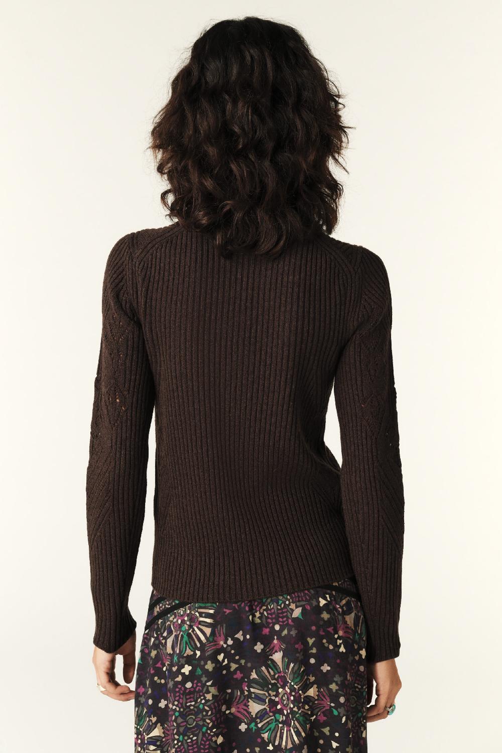 Ba&sh Pull Col Roulé Aron Marron