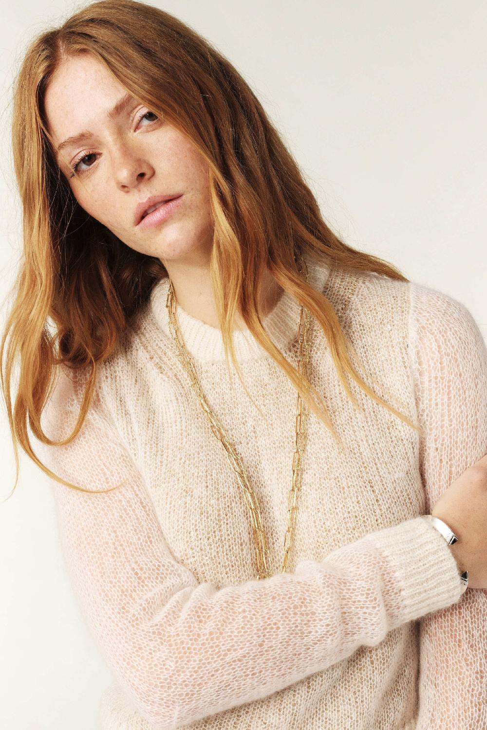 Ba&sh Pull Court Diego Blanc Ecru