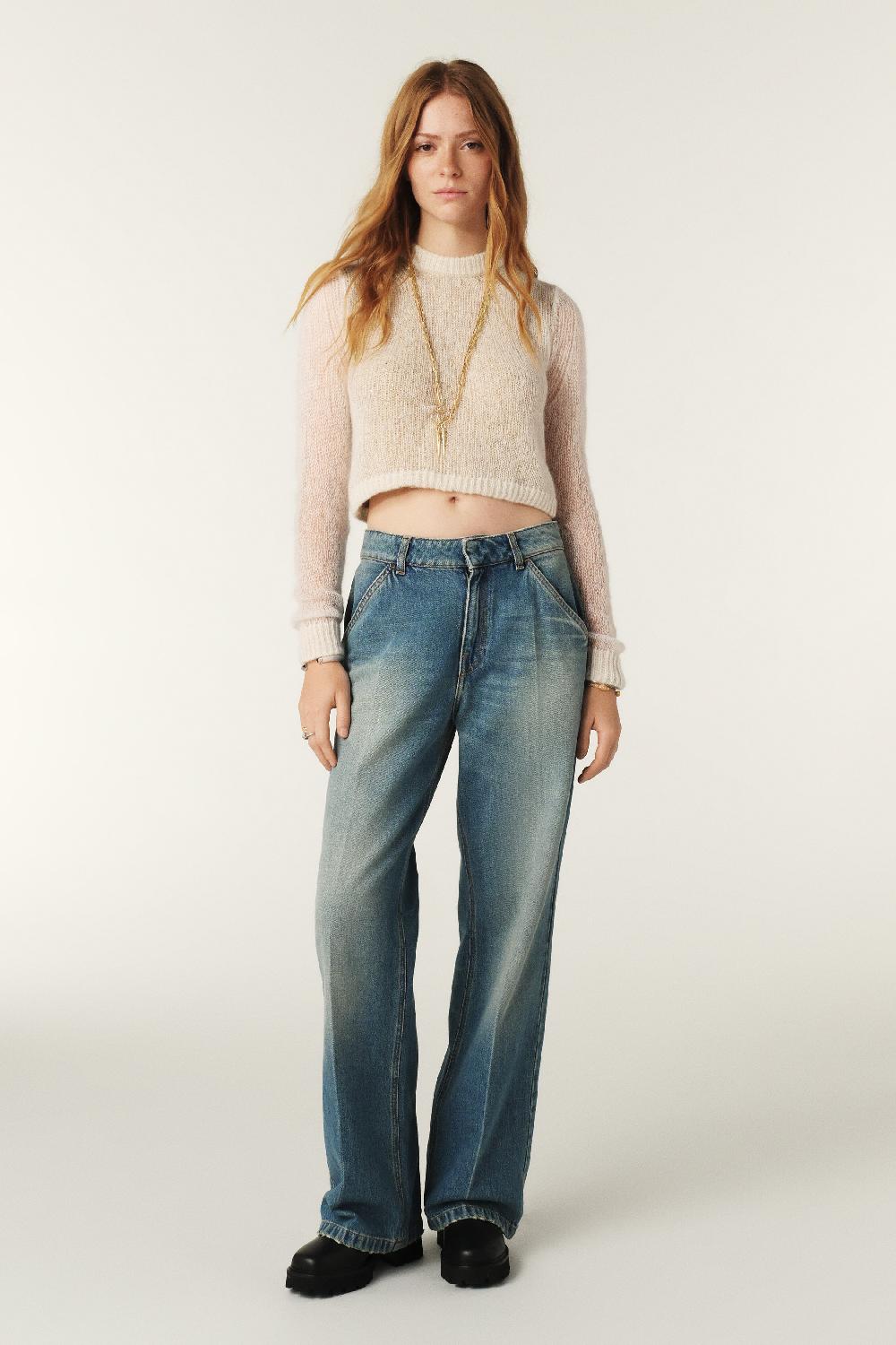 Ba&sh Pull Court Diego Blanc Ecru