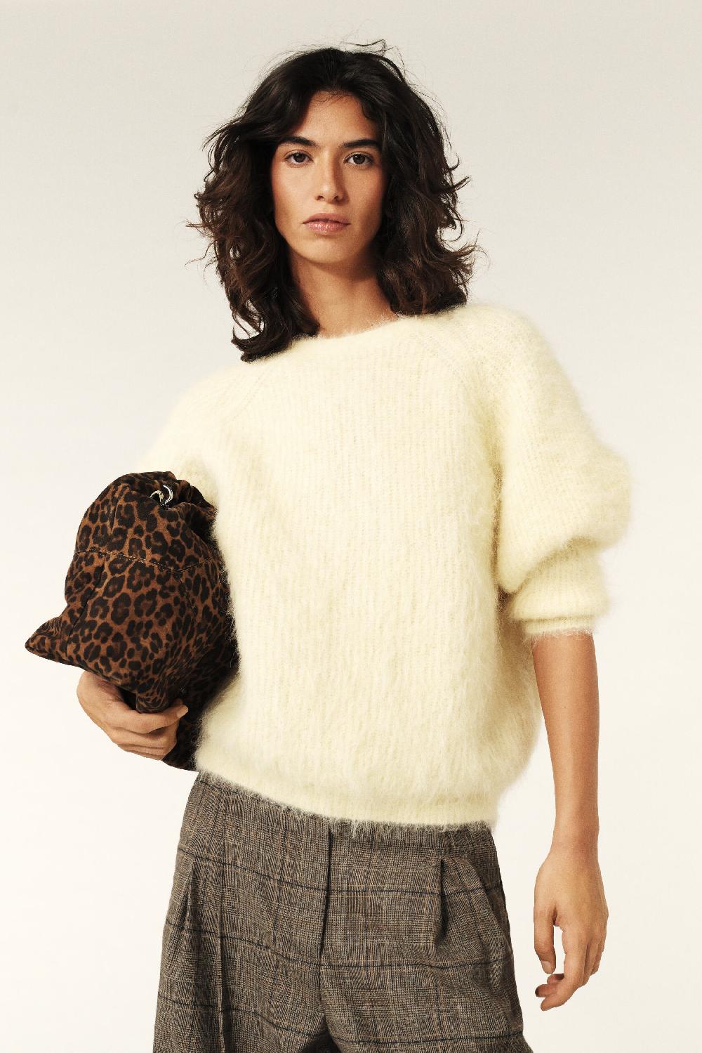 Ba&sh Pull Dos Torsadé Fill Jaune