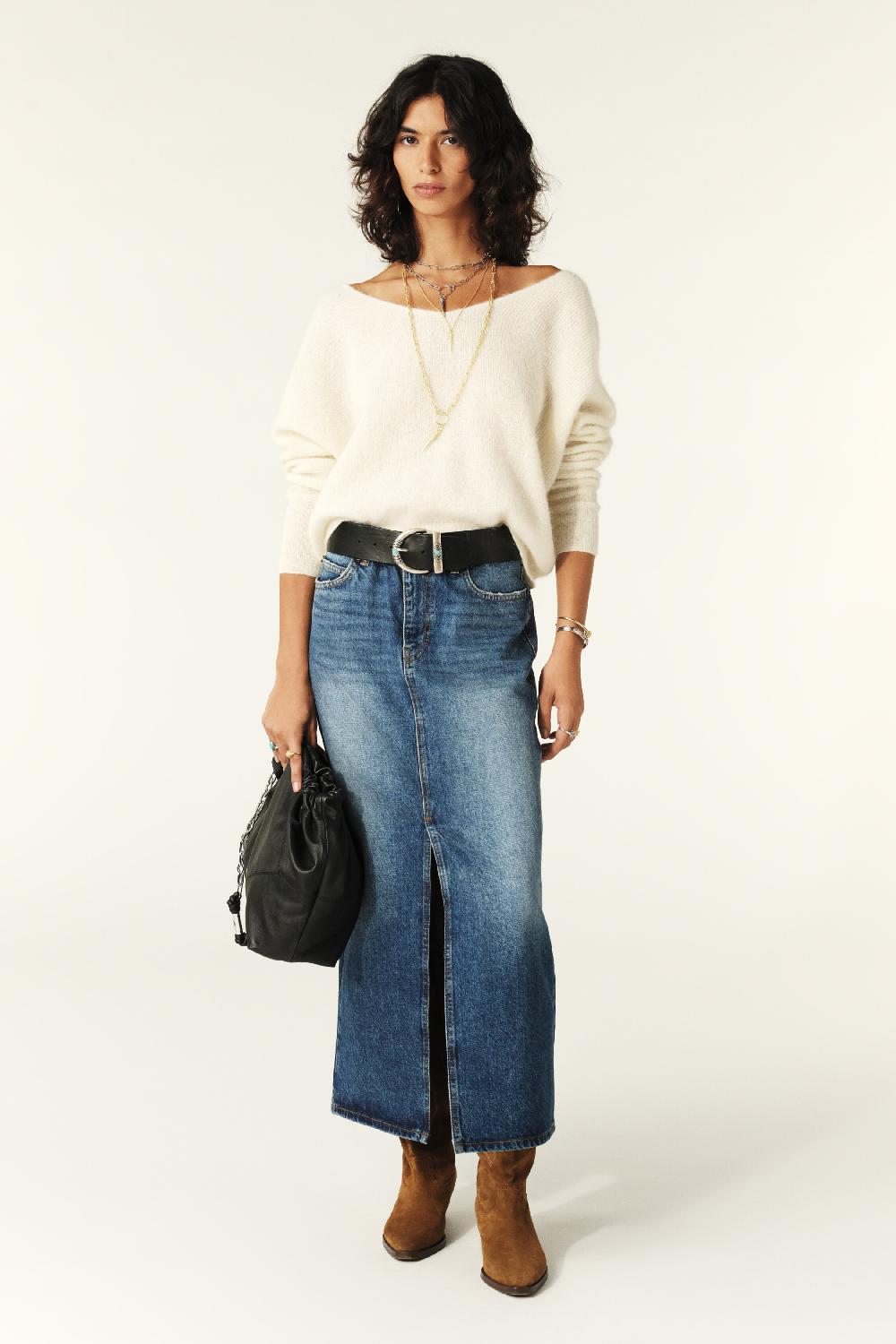 Ba&sh Pull En Maille Elsa Blanc Ecru