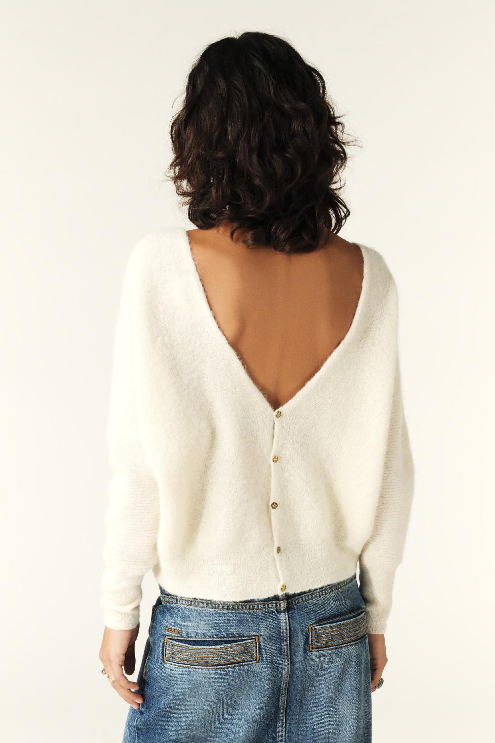 Ba&sh Pull En Maille Elsa Blanc Ecru