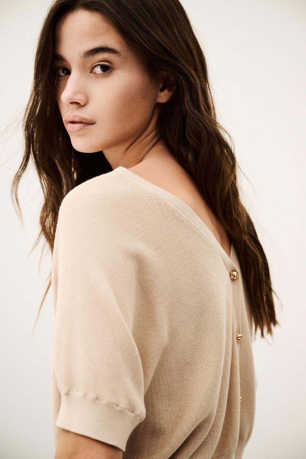 Ba&sh Pull Manches Courtes Basem Beige