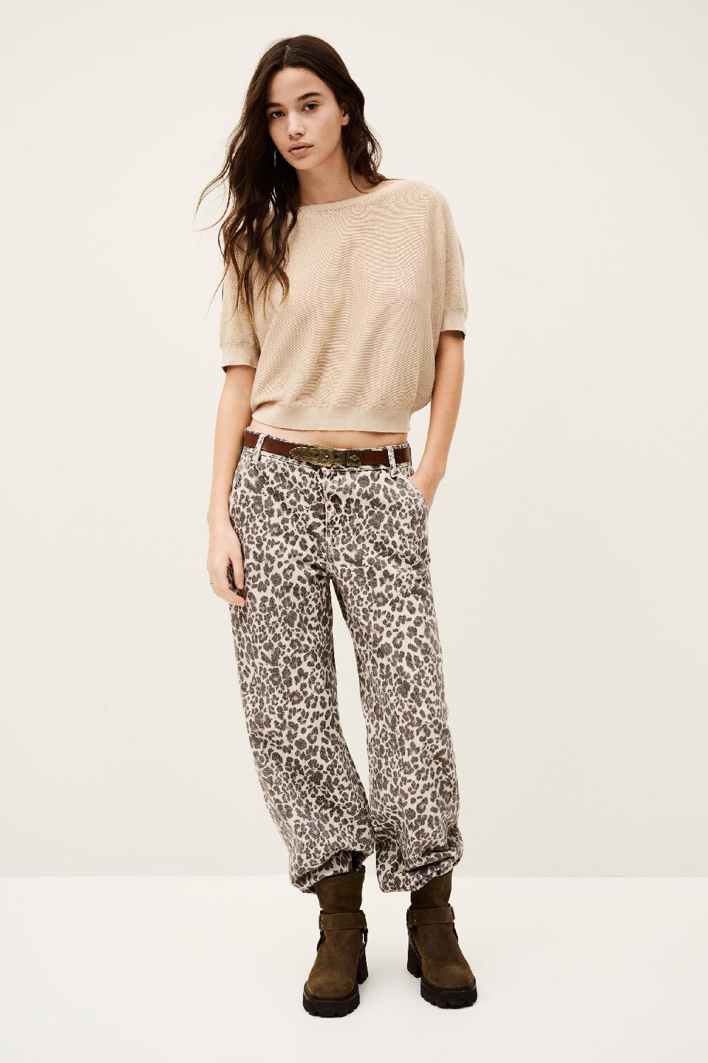 ba&sh Pull Manches Courtes Basem Beige