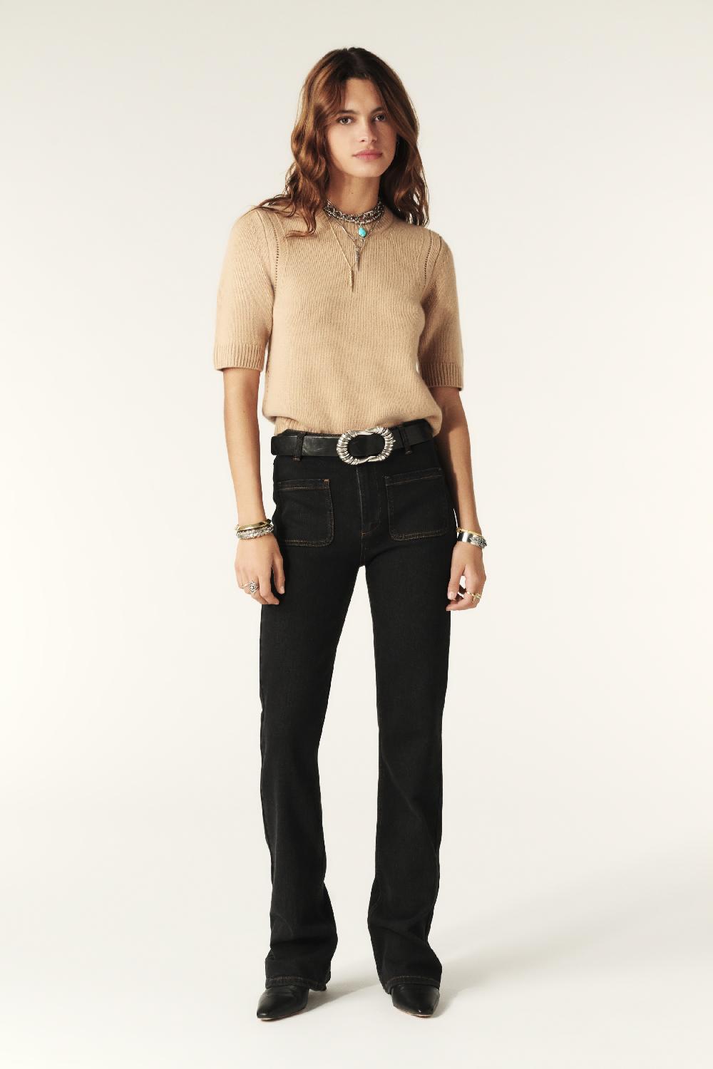 Ba&sh Pull Manches Courtes Cachma Marron