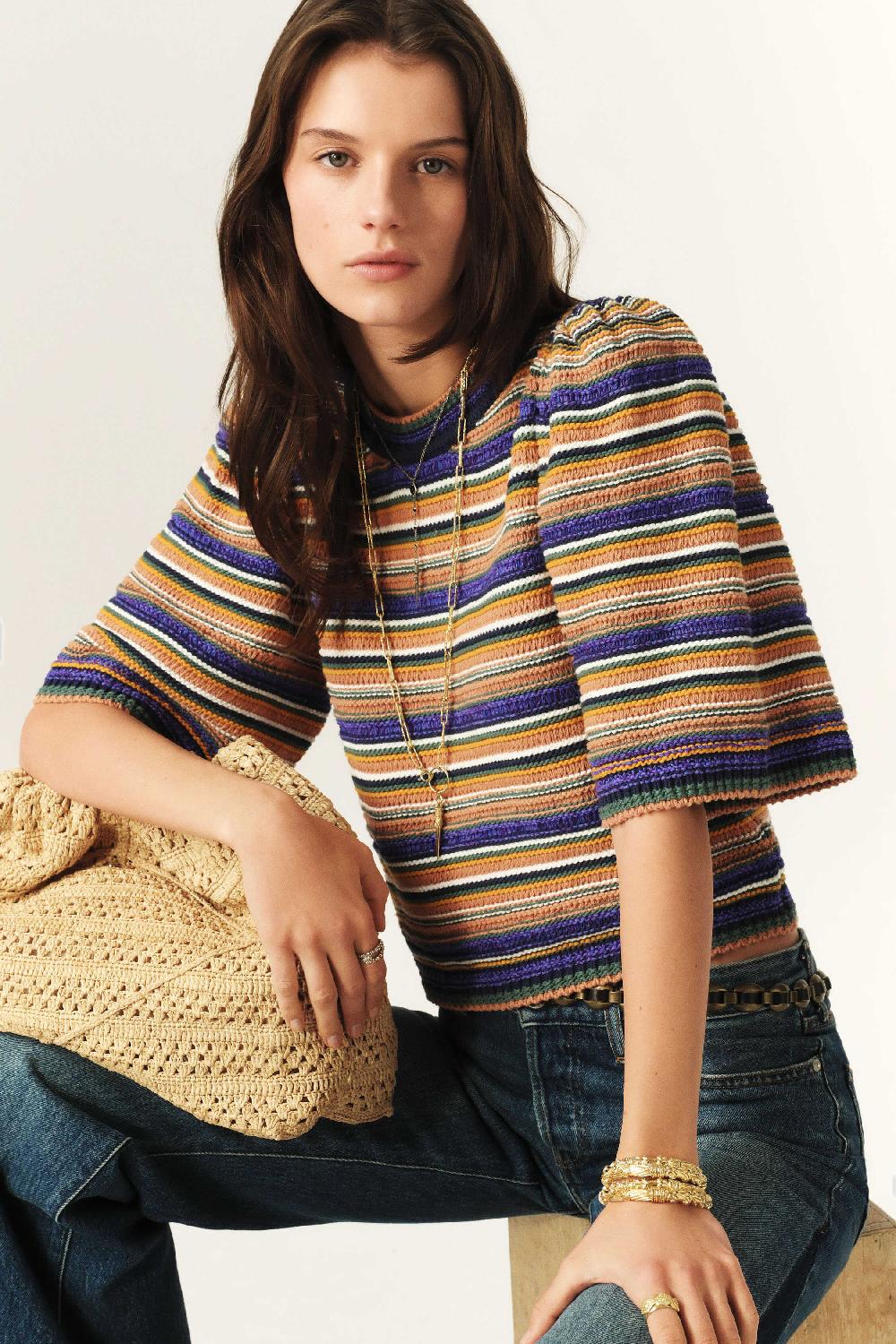 Ba&sh Pull Manches Courtes Farfaela Multi