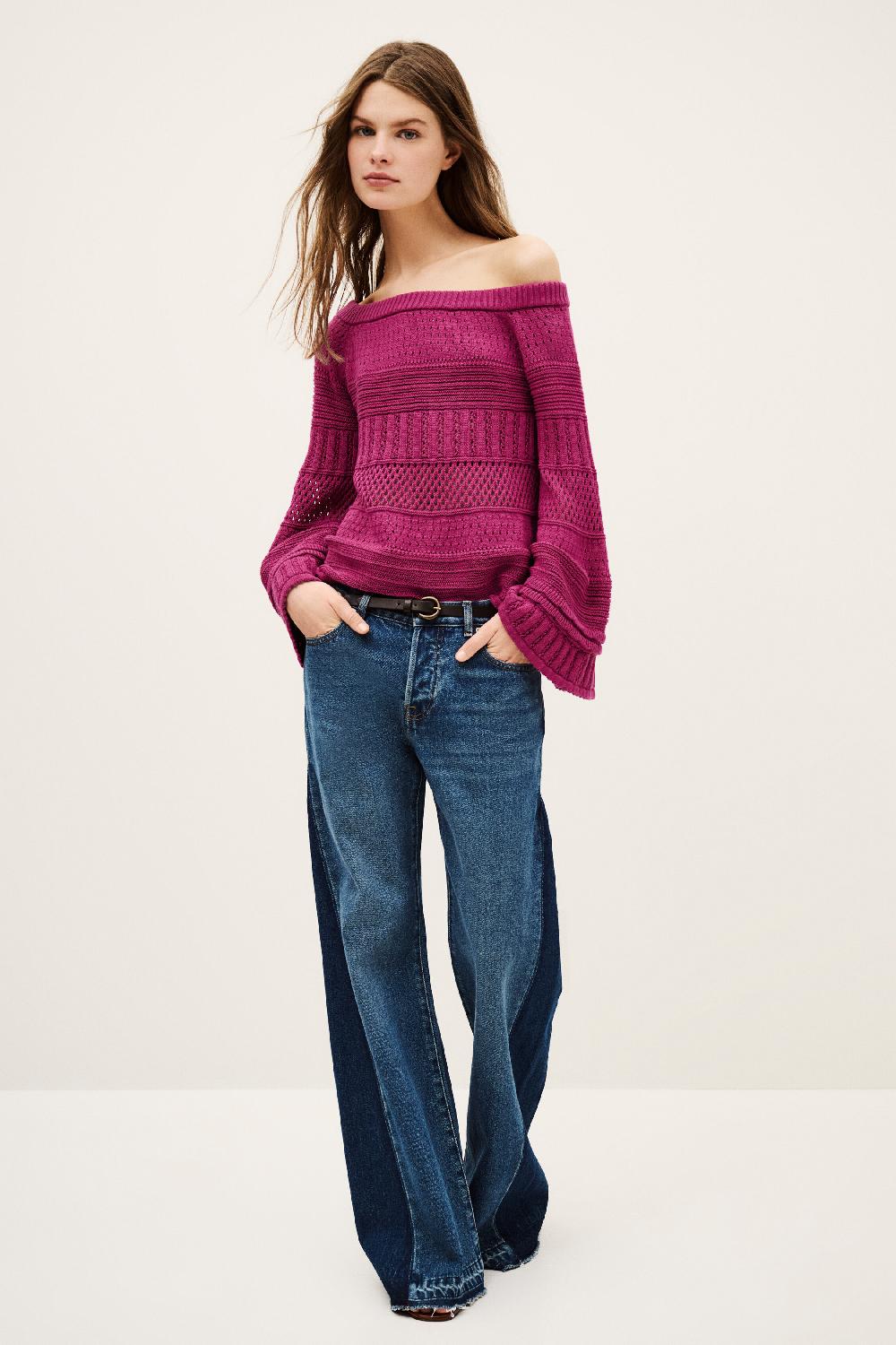 Ba&sh Pull Manches Longues Daxie Rose
