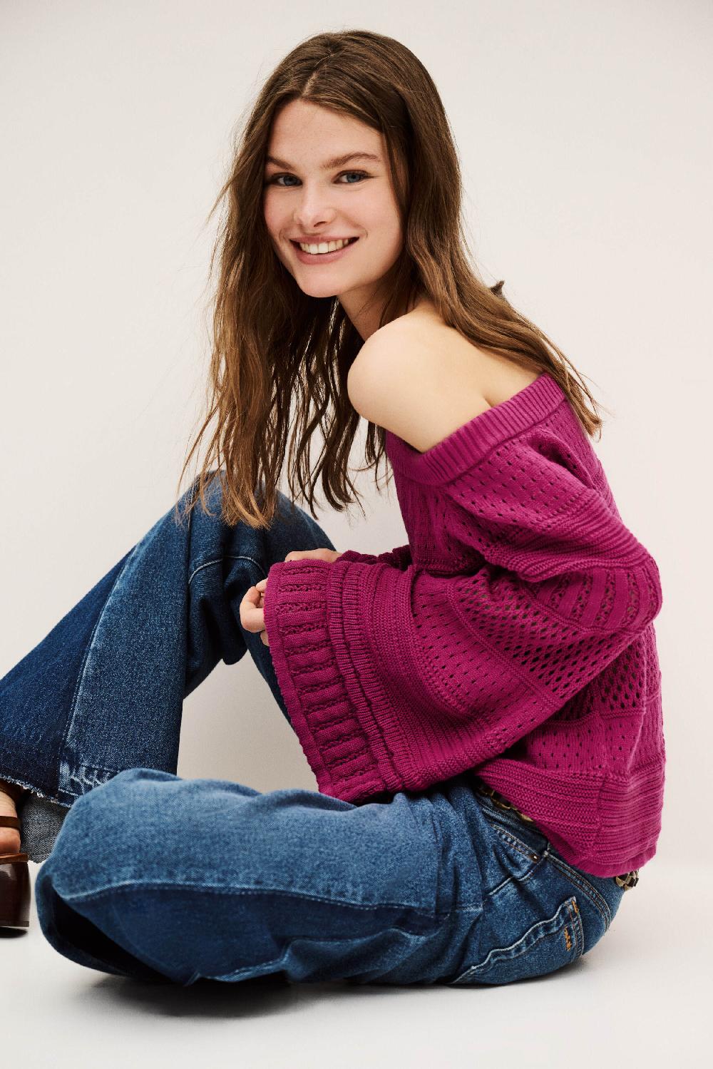 ba&sh Pull Manches Longues Daxie Rose