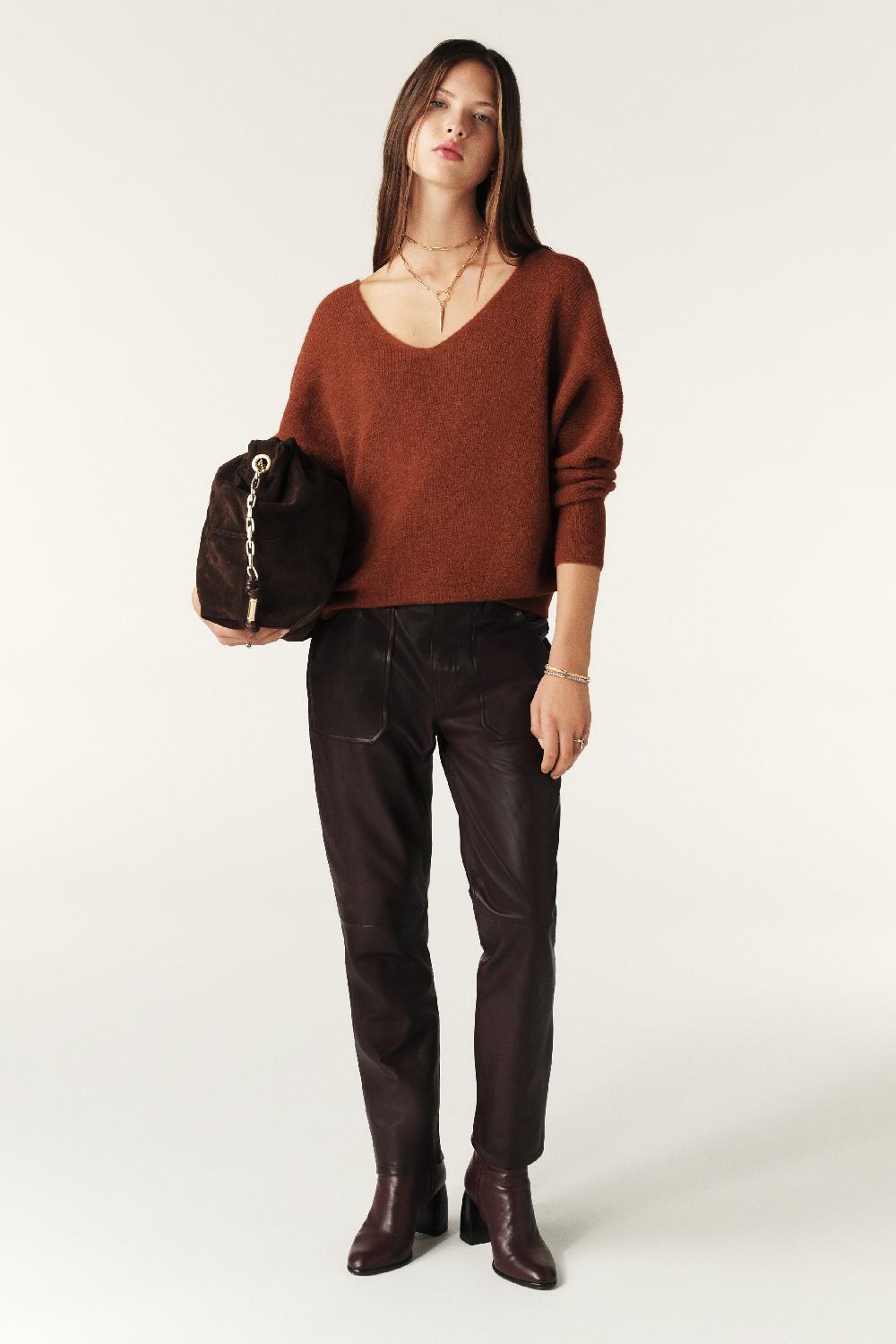 Ba&sh Pull Manches Longues Elsa Marron