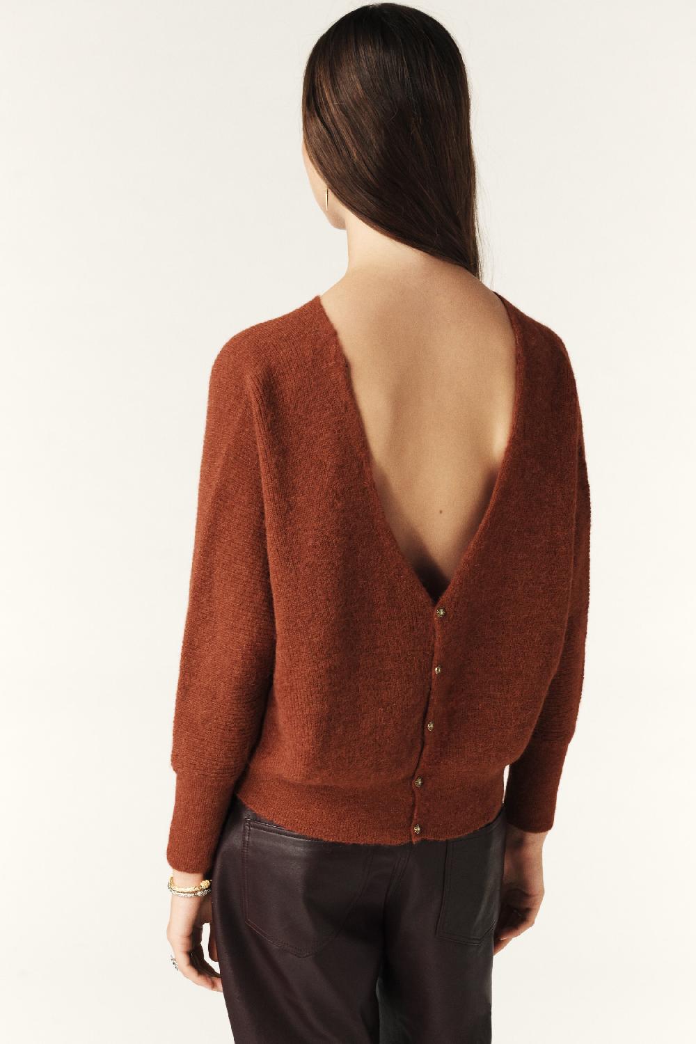 Ba&sh Pull Manches Longues Elsa Marron