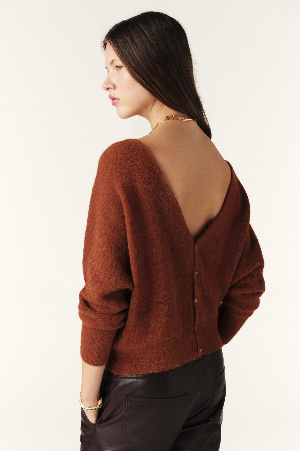 ba&sh Pull Manches Longues Elsa Marron