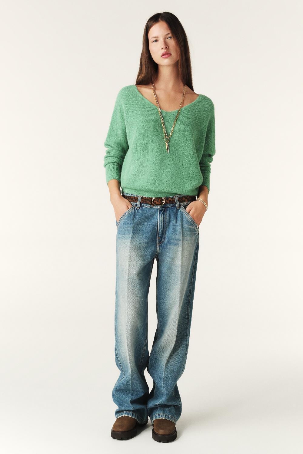 Ba&sh Pull Manches Longues Elsa Vert