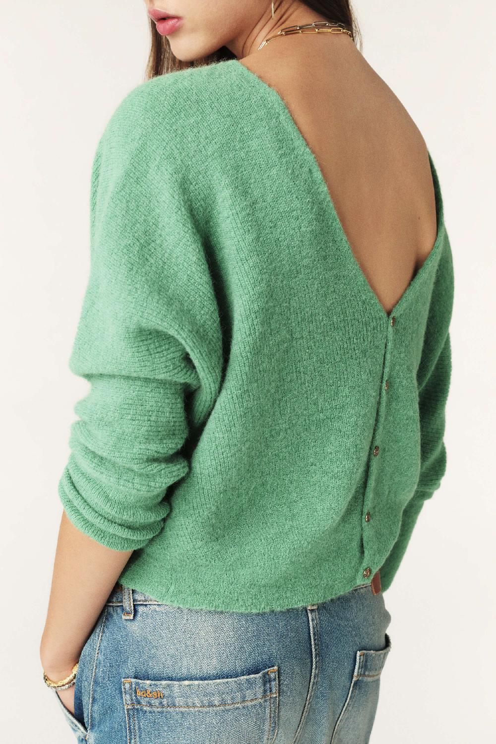 Ba&sh Pull Manches Longues Elsa Vert