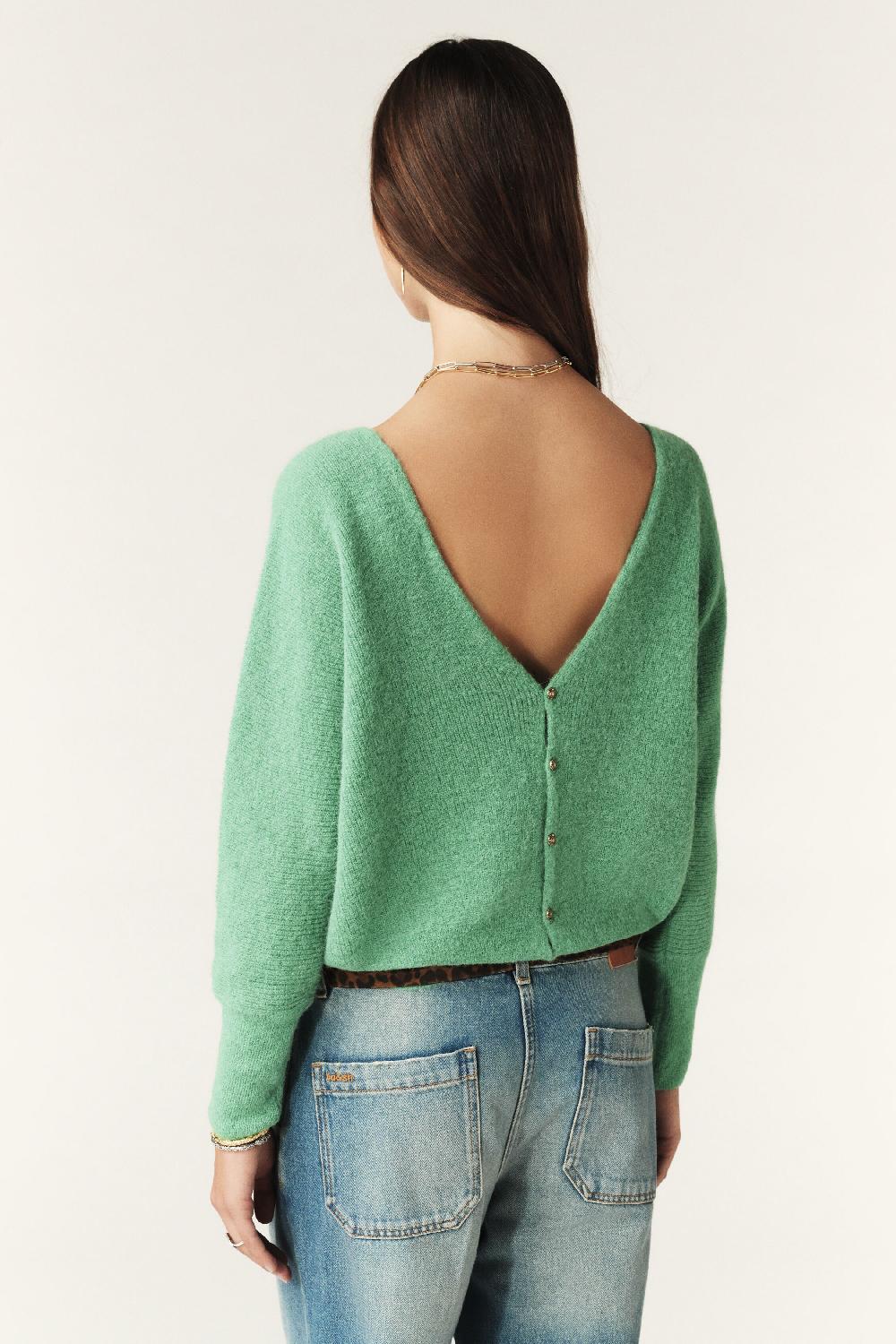 Ba&sh Pull Manches Longues Elsa Vert