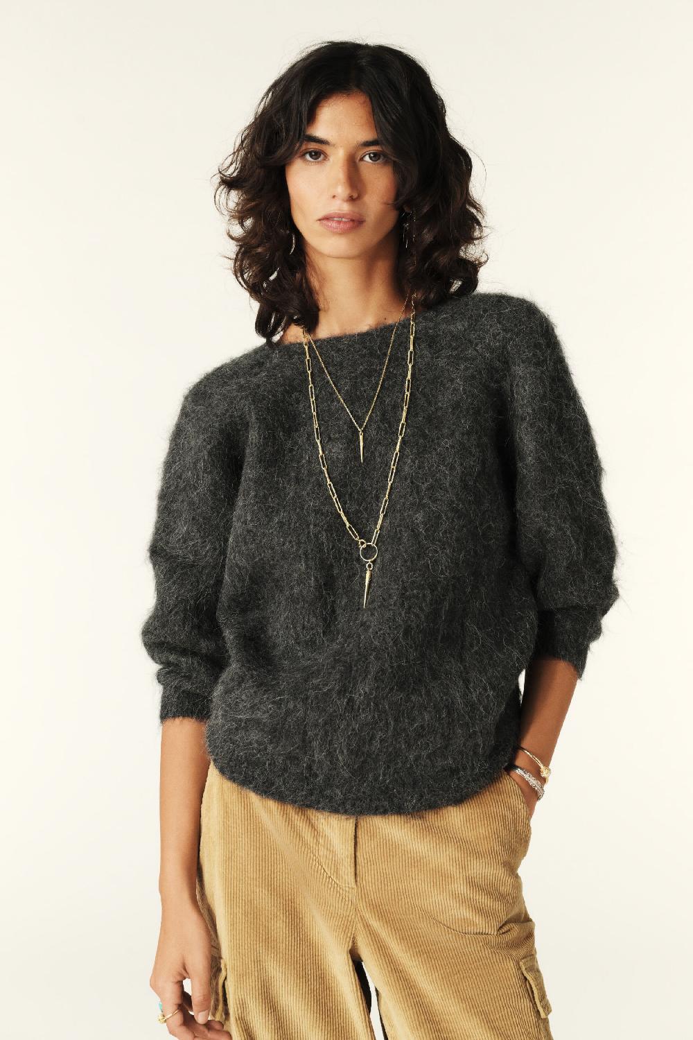 Ba&sh Pull Manches Longues Fill Carbone