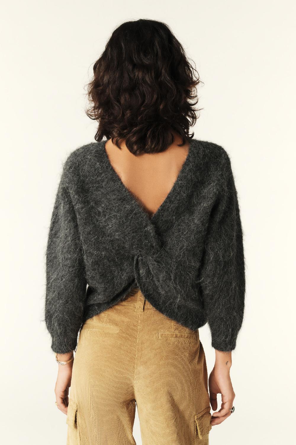 Ba&sh Pull Manches Longues Fill Carbone