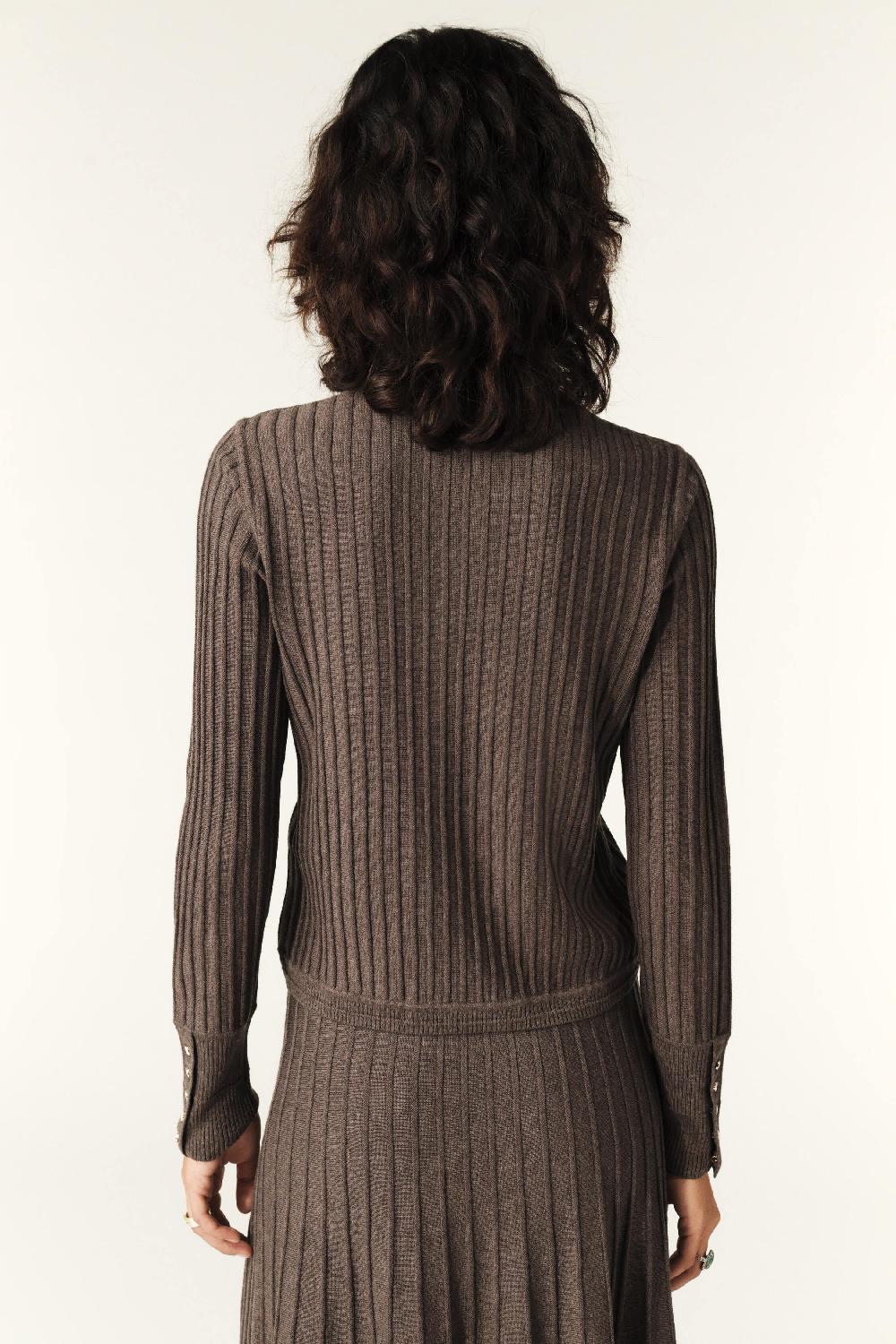 Ba&sh Pull Manches Longues Jinie Chocolat