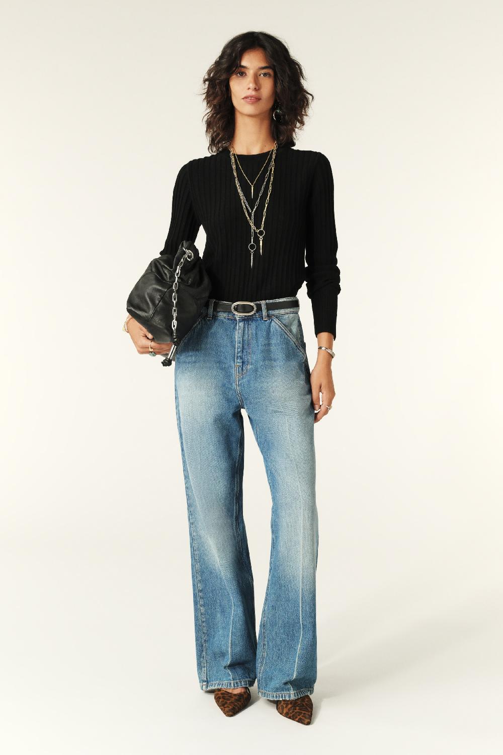 Ba&sh Pull Manches Longues Jinie Noir