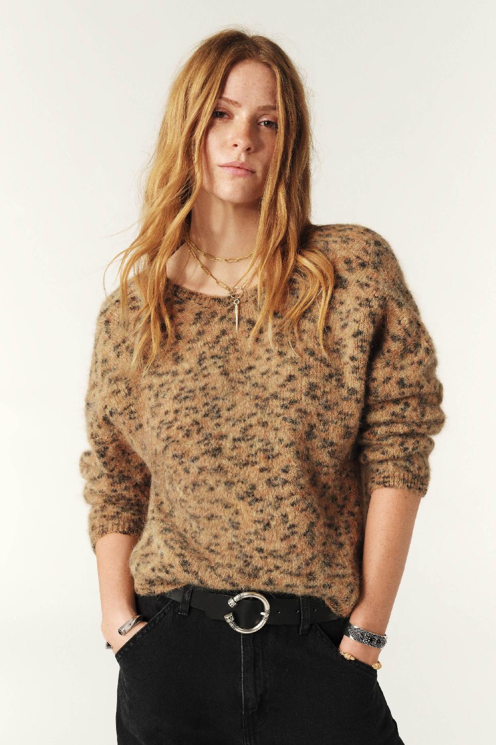 Ba&sh Pull Manches Longues Leopold Beige