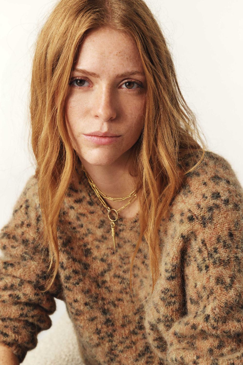 Ba&sh Pull Manches Longues Leopold Beige