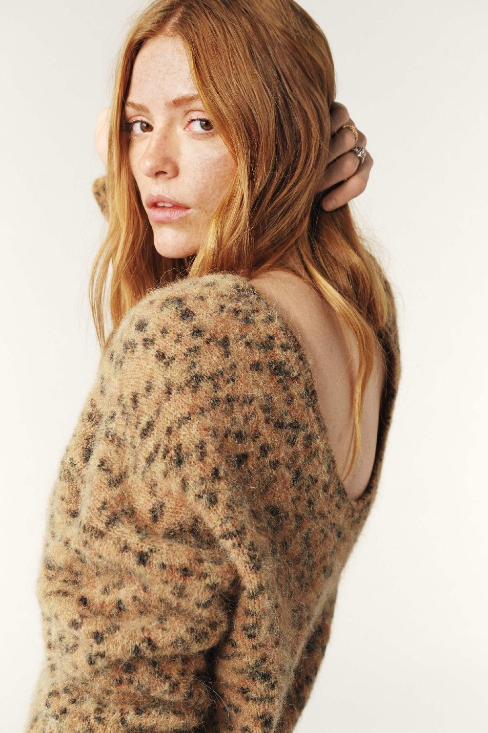 Ba&sh Pull Manches Longues Leopold Beige