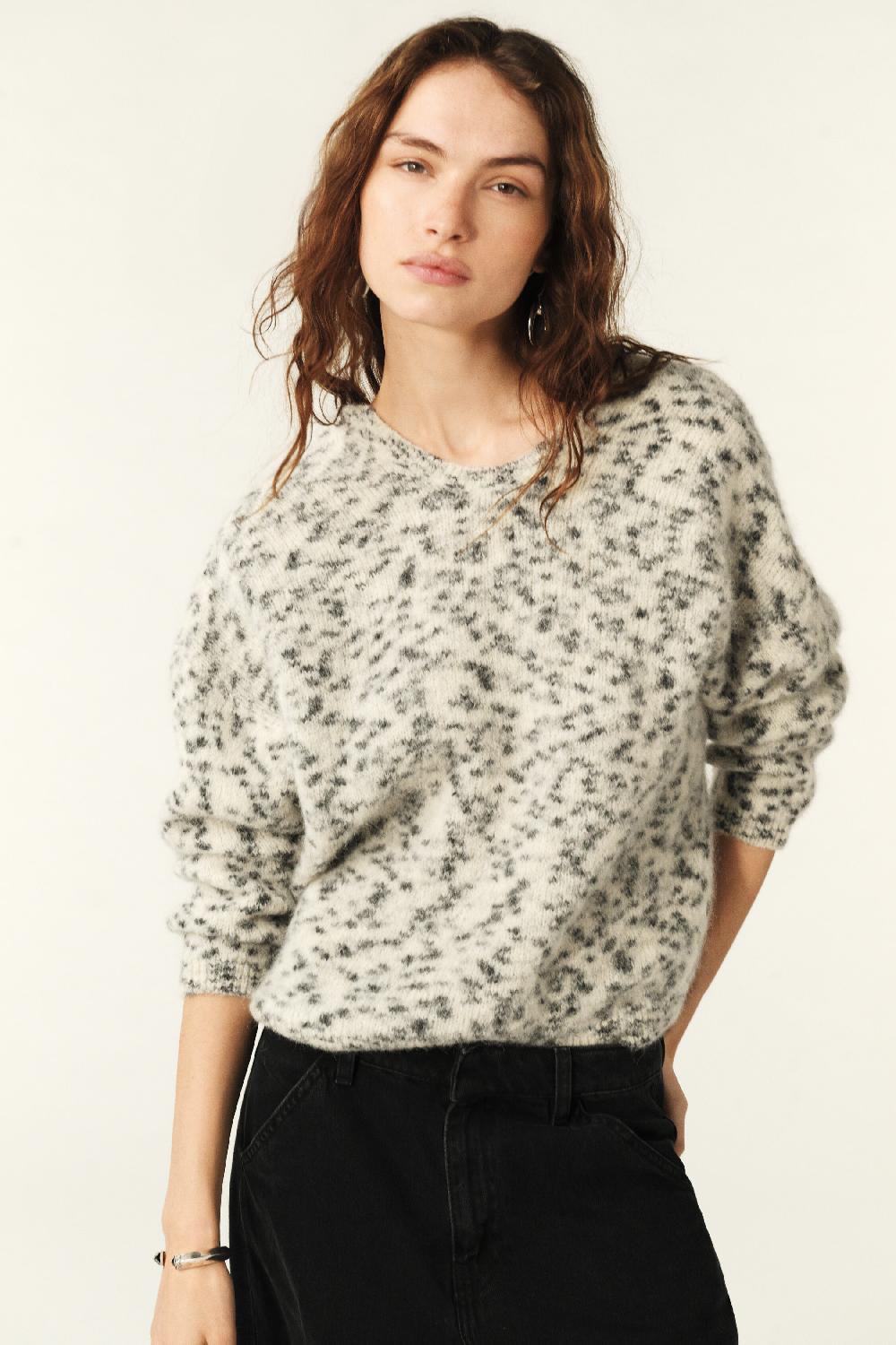 Ba&sh Pull Manches Longues Leopold Blanc