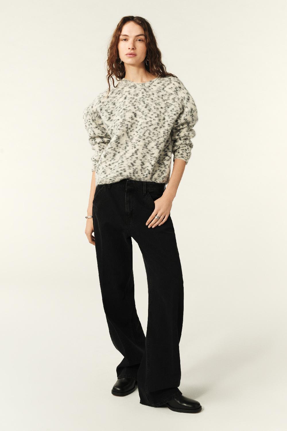 Ba&sh Pull Manches Longues Leopold Blanc