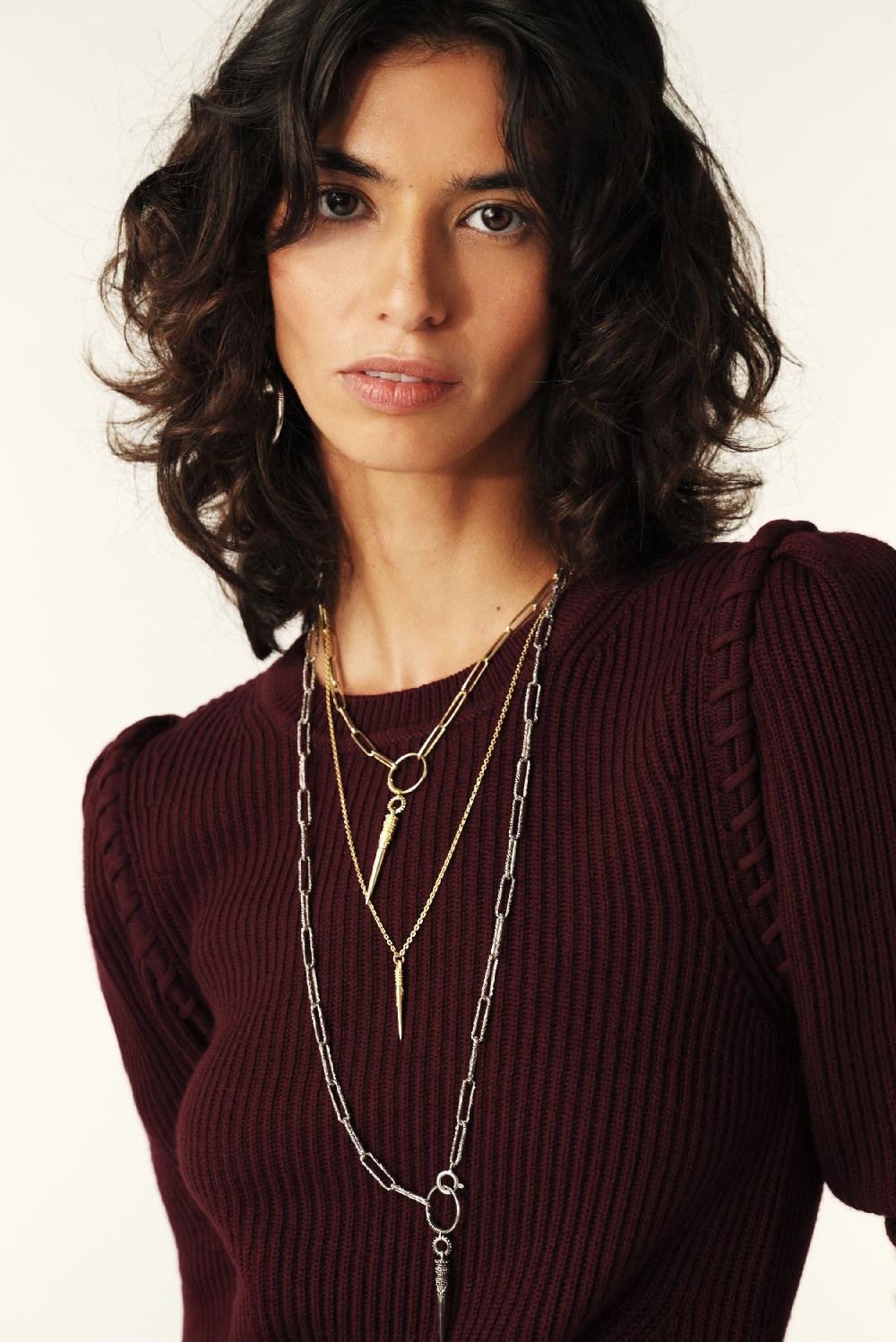 Ba&sh Pull Manches Longues Pepping Rouge