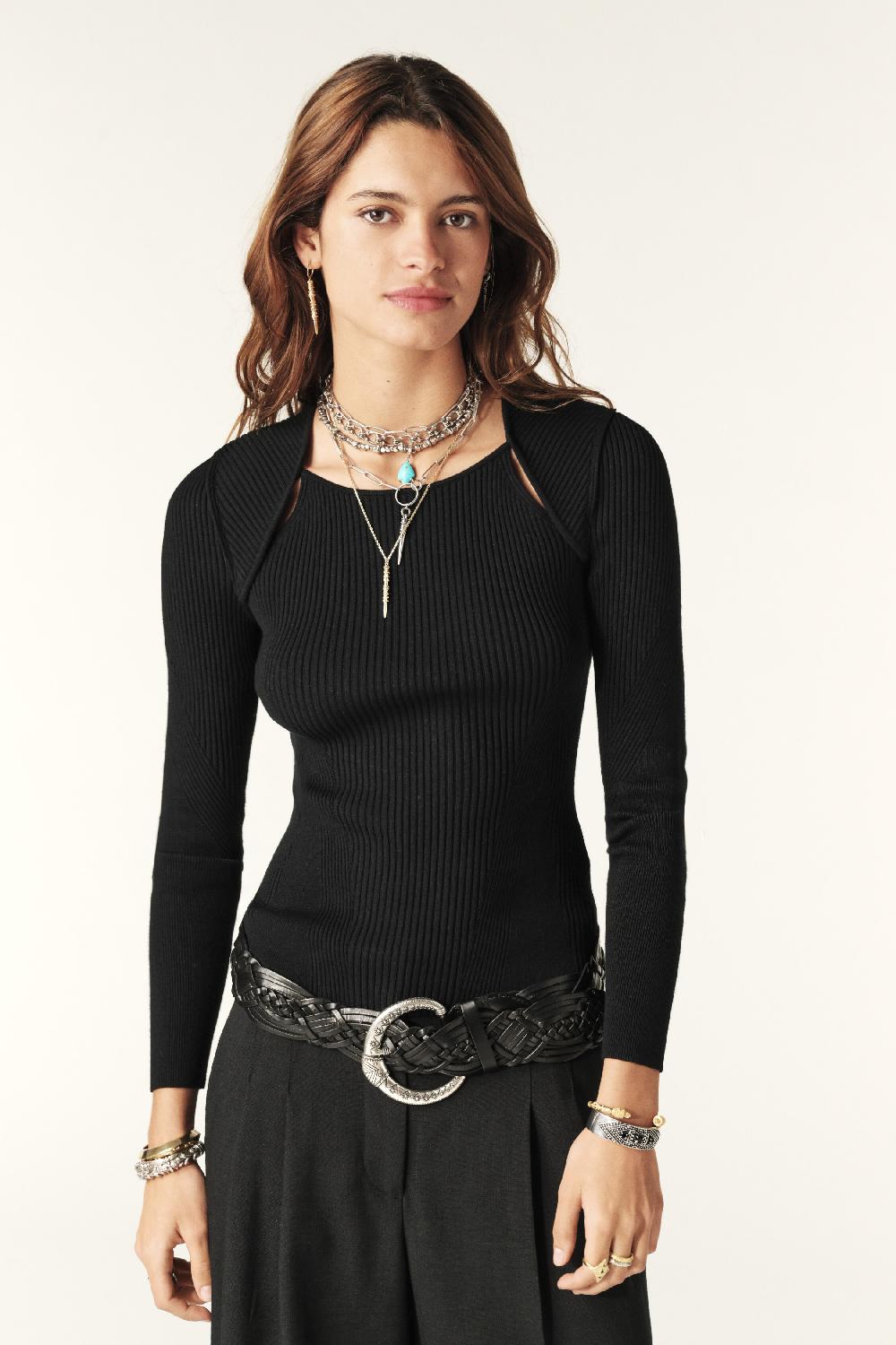 Ba&sh Pull Manches Longues Pietra Noir