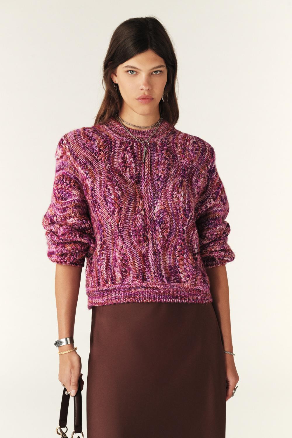 ba&sh Pull Manches Longues Stimpo Rose