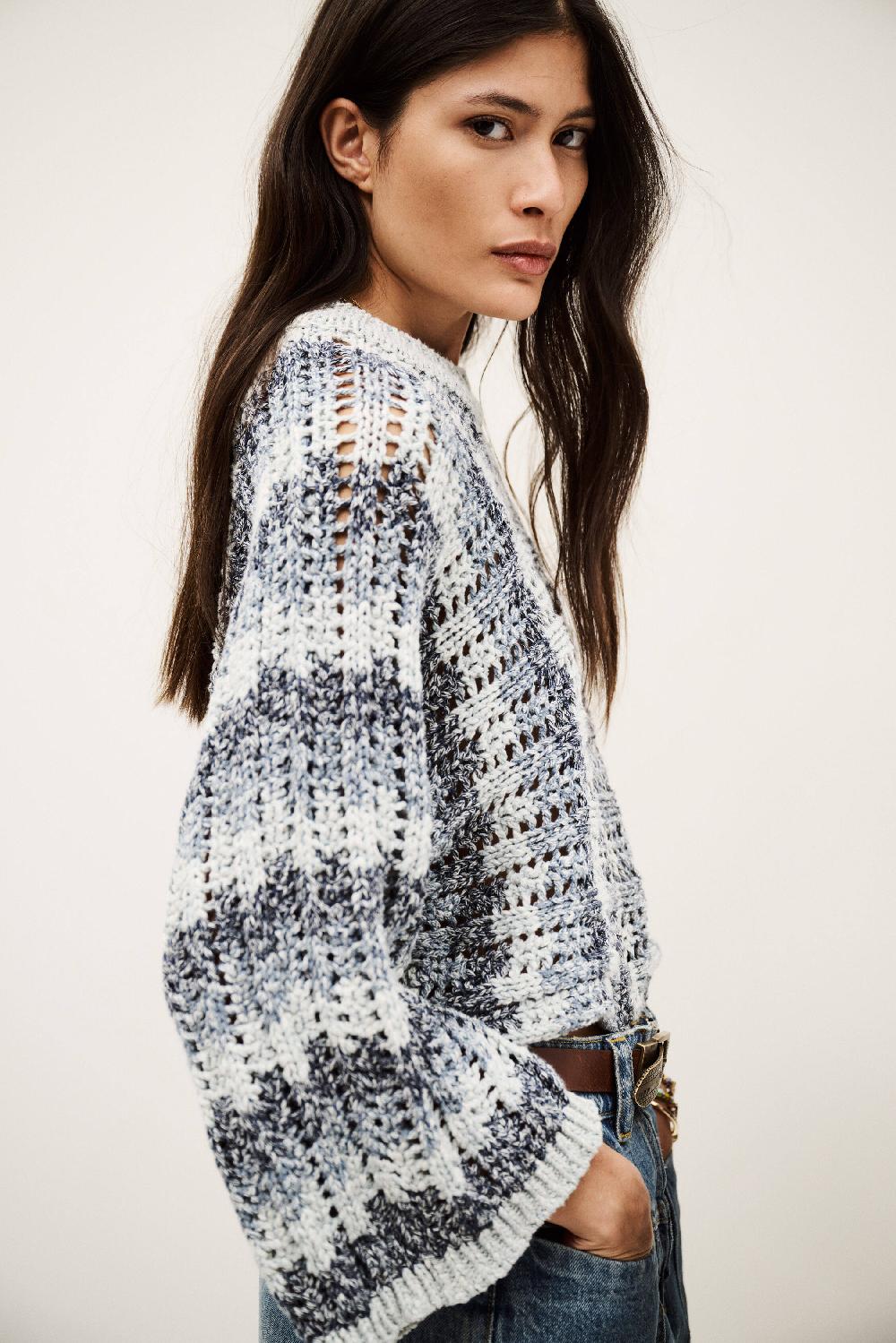 ba&sh Pull Manches Longues Strecy Bleu