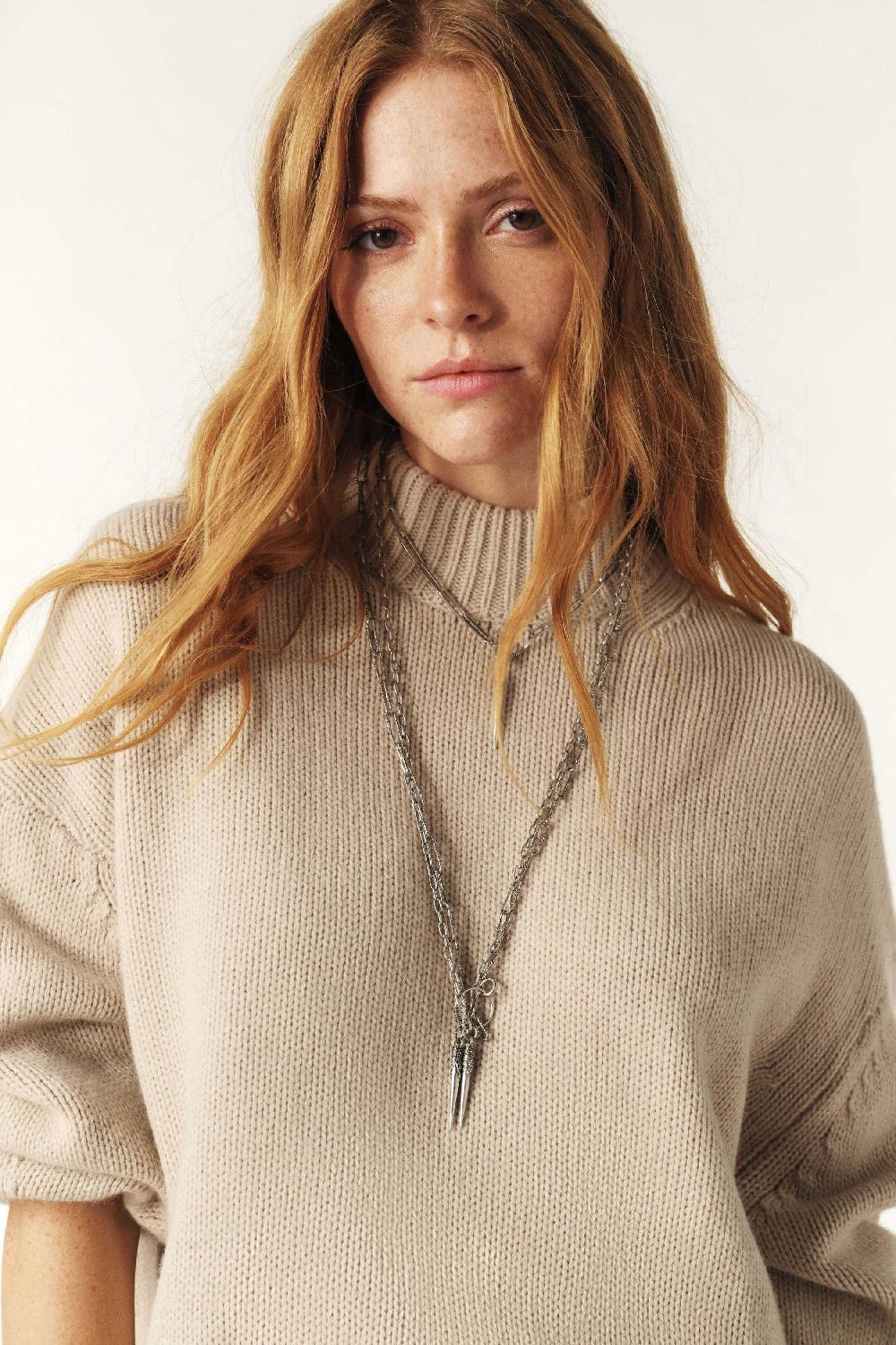 Ba&sh Pull Manches Longues Yitt Beige