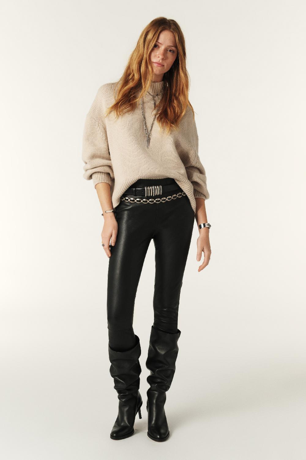 ba&sh Pull Manches Longues Yitt Beige