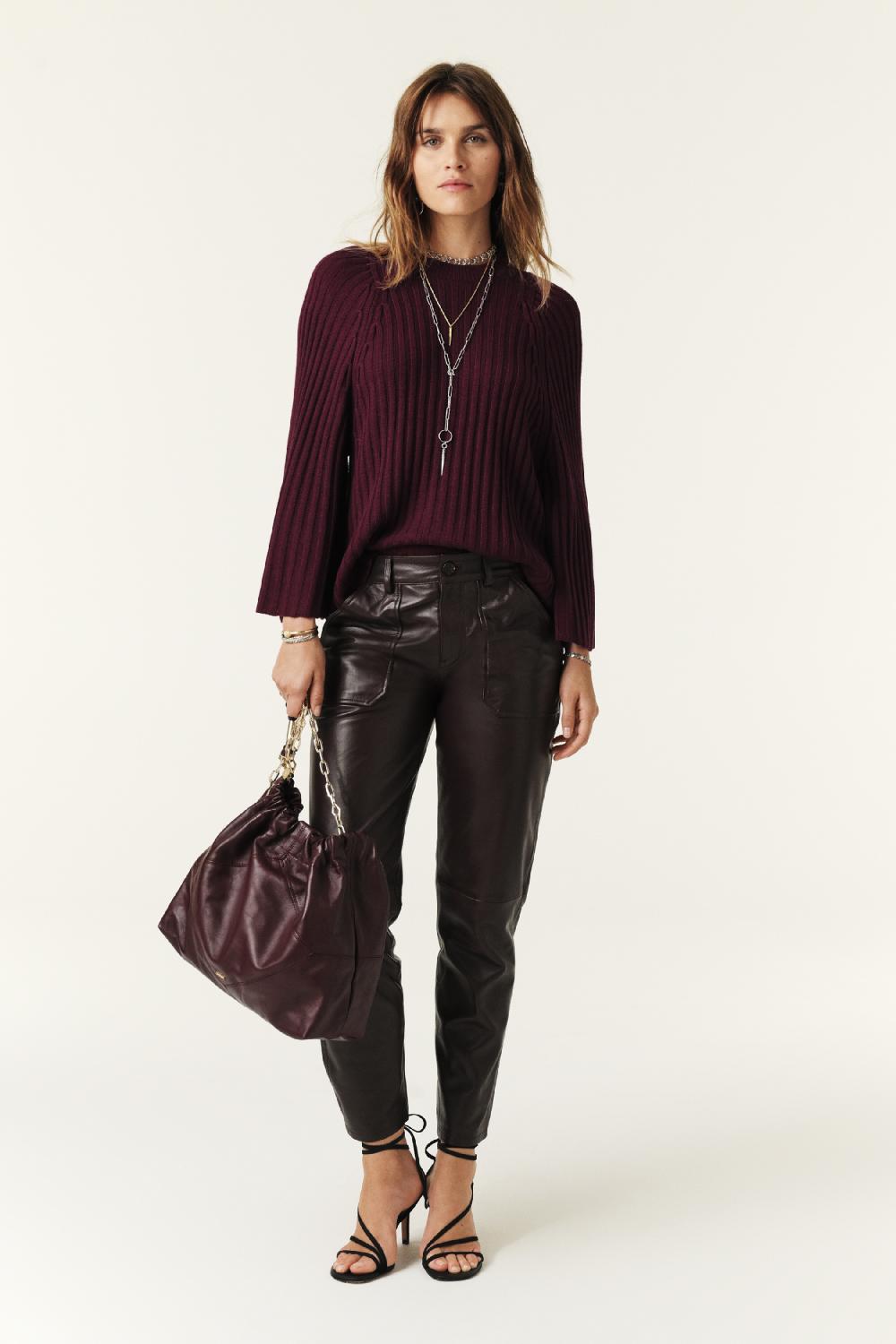 Ba&sh Pull Manches Papillons Jobert Prune