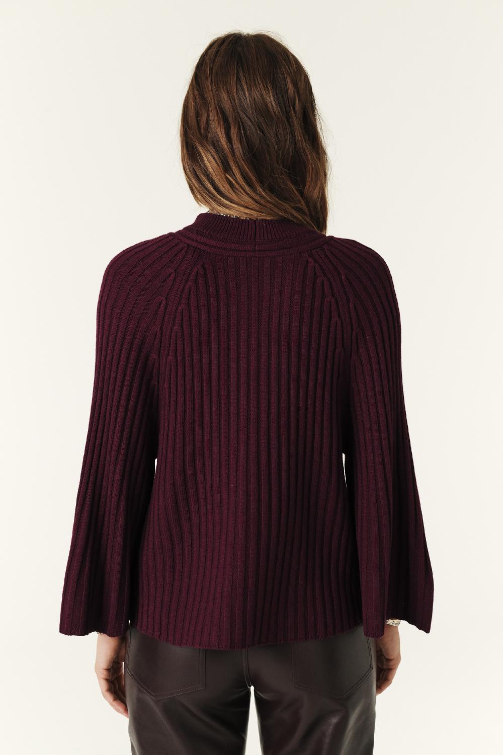 Ba&sh Pull Manches Papillons Jobert Prune