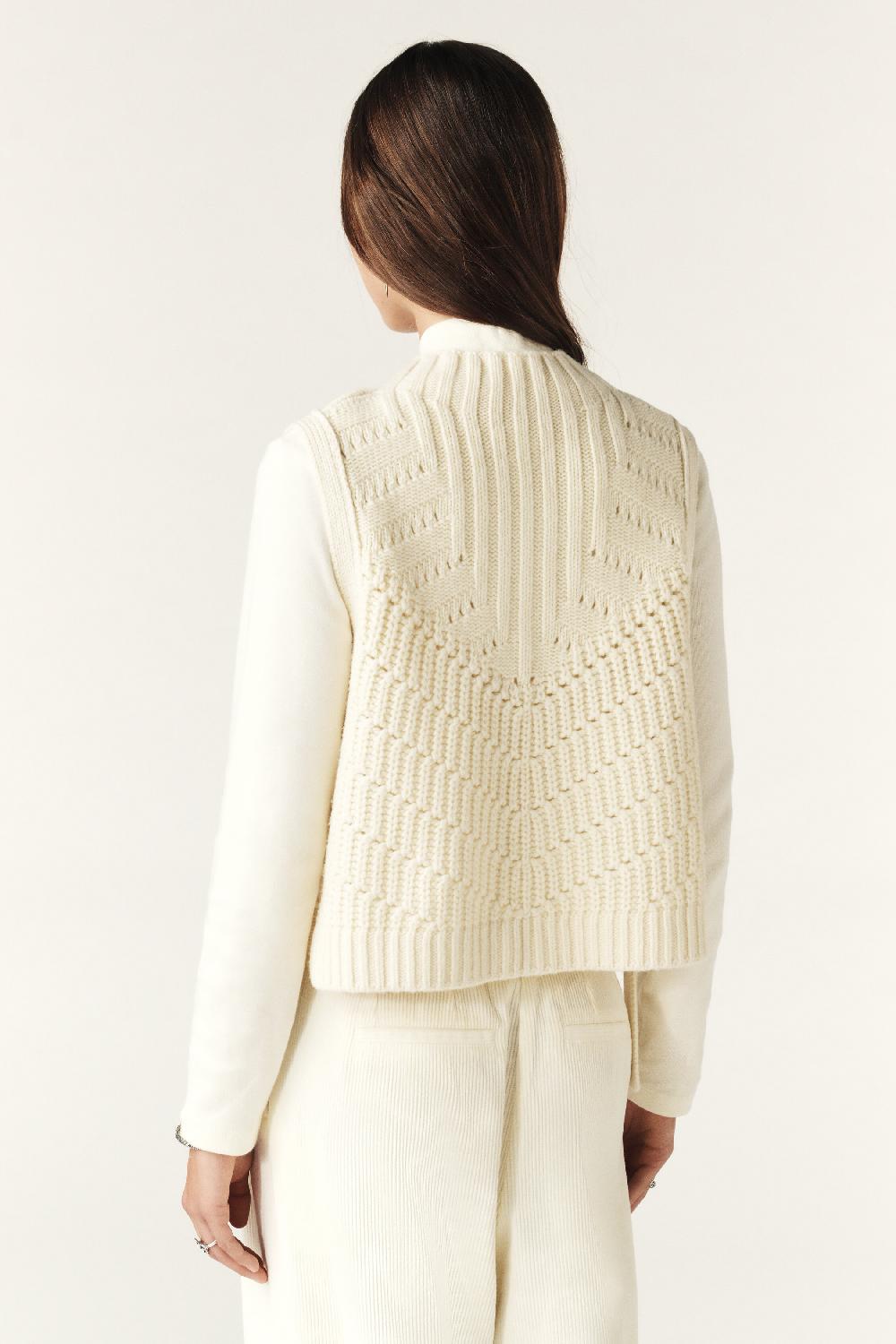 Ba&sh Pull Sans Manches Orion Blanc Ecru