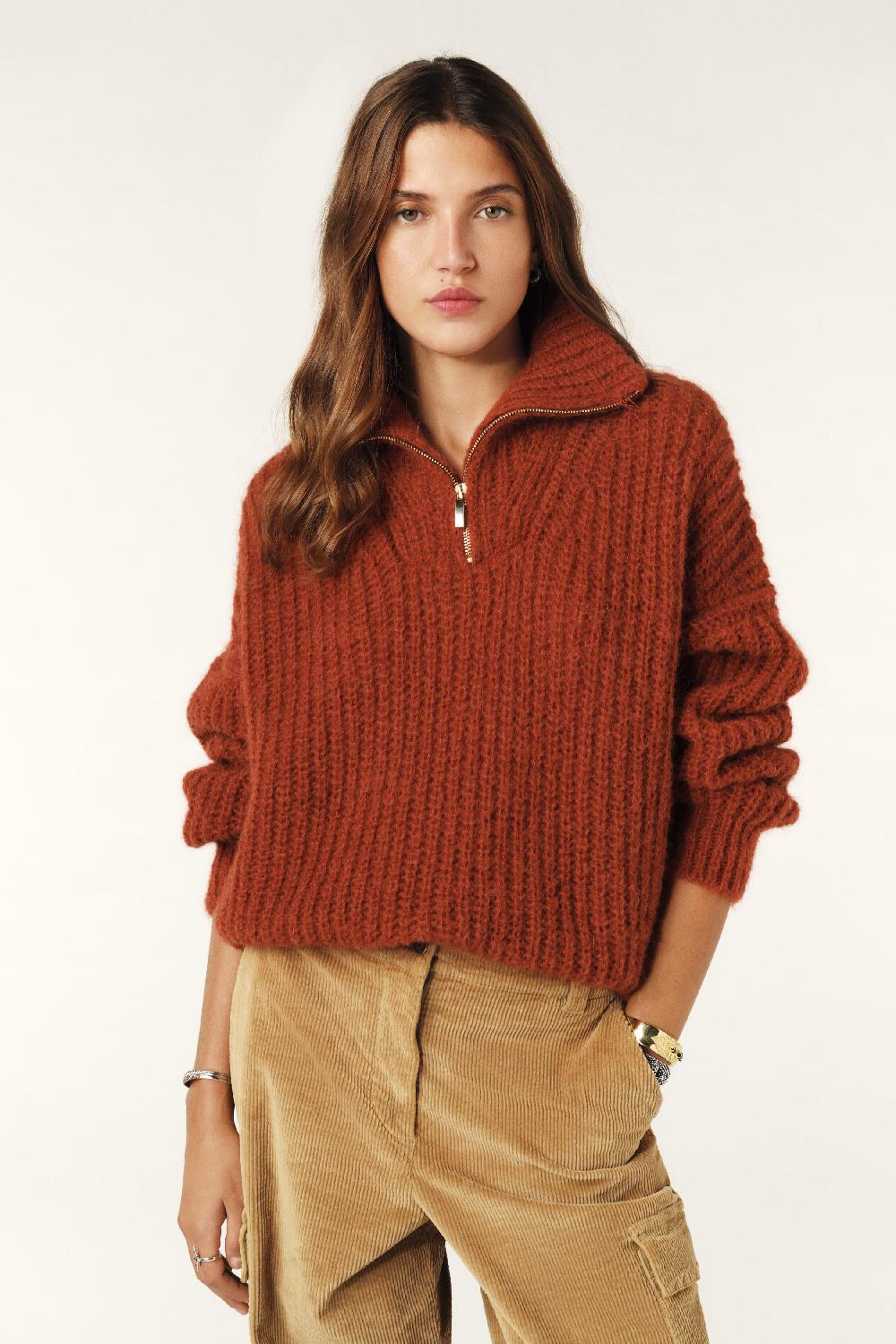 Ba&sh Pull Style Camionneur Beltane Marron