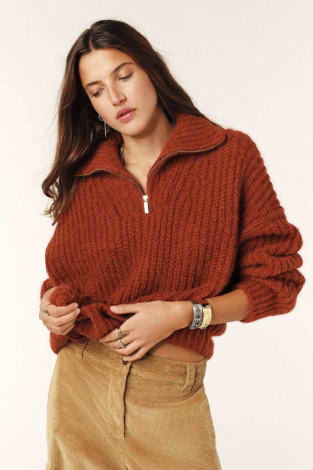 Ba&sh Pull Style Camionneur Beltane Marron