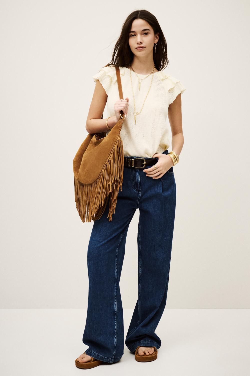 Ba&sh Pull Valeria Blanc Ecru