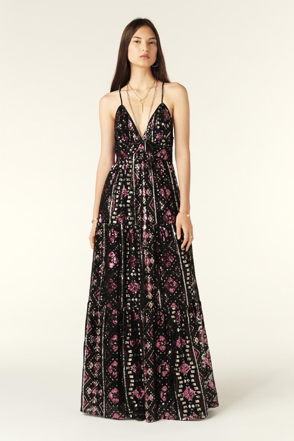 ba&sh Robe à Bretelles Penelope Noir