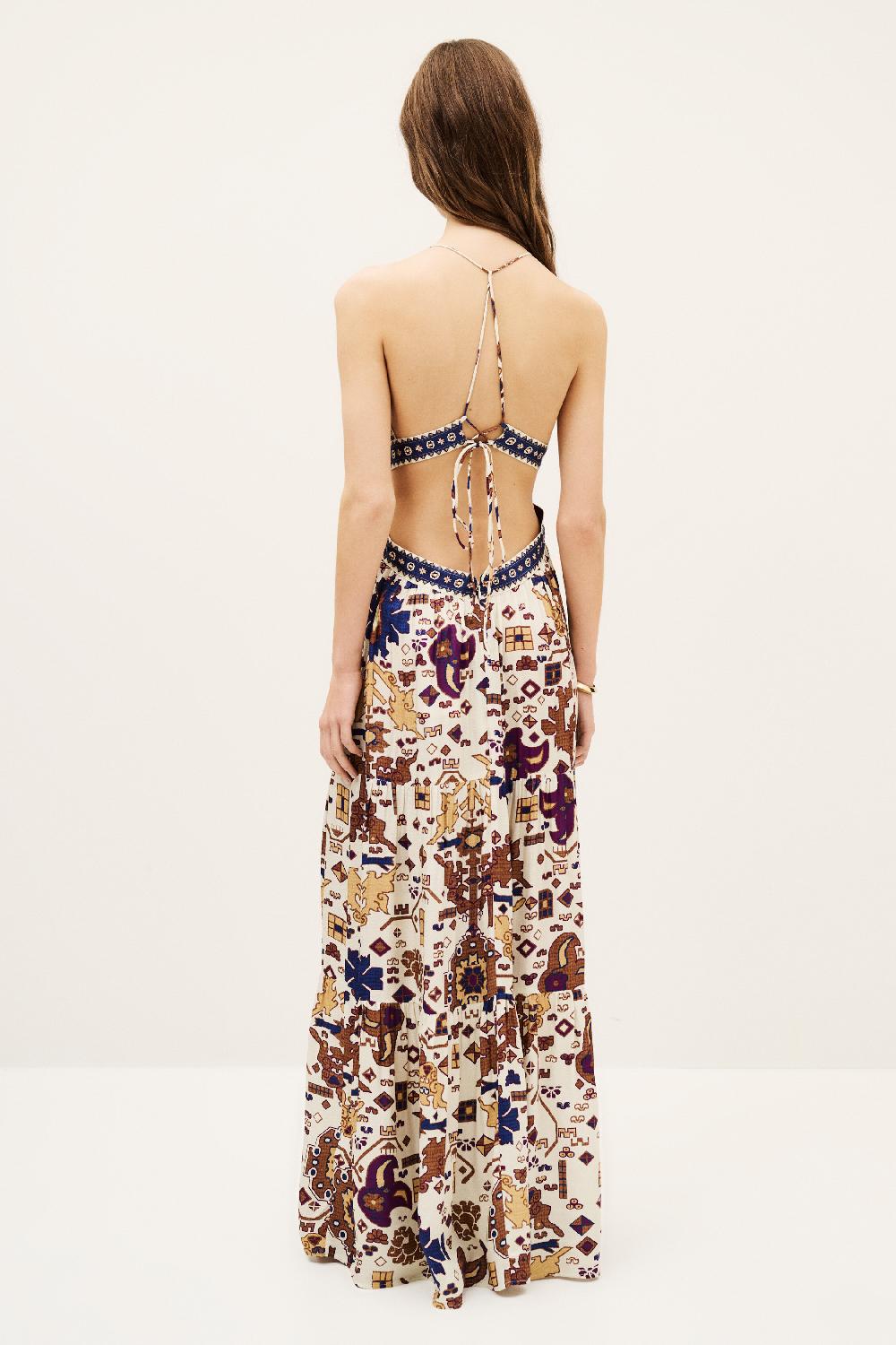 Ba&sh Robe à Bretelles Vealy Blanc Ecru