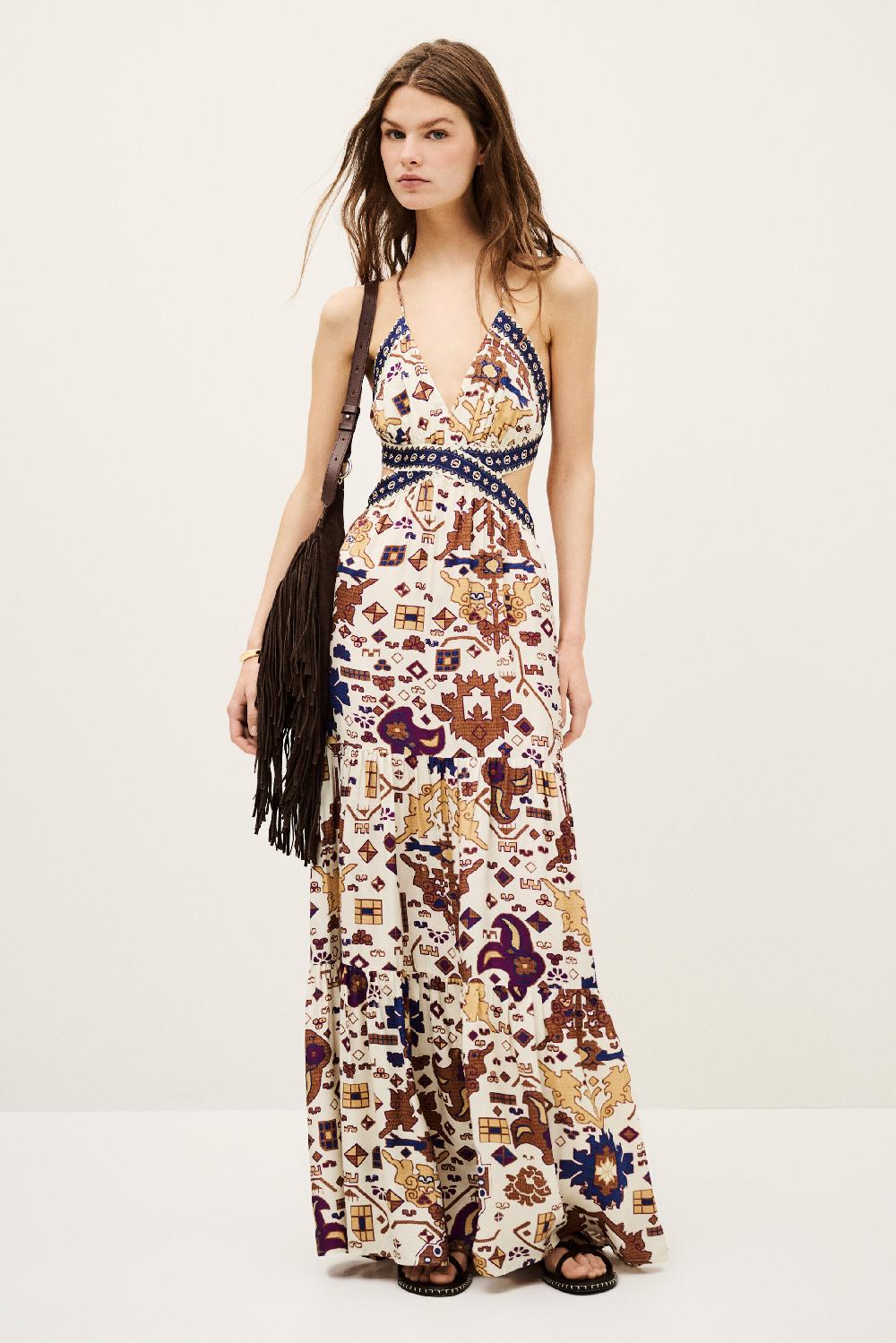 ba&sh Robe à Bretelles Vealy Blanc Ecru