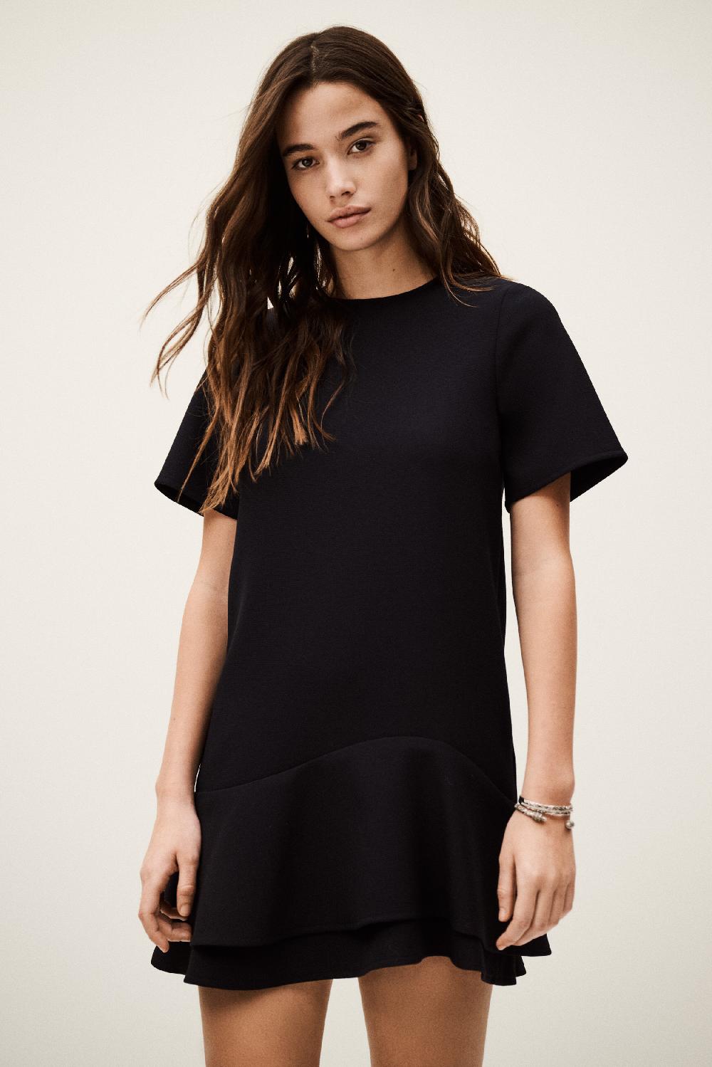 Ba&sh Robe à Godets Ilona Bleu Nuit