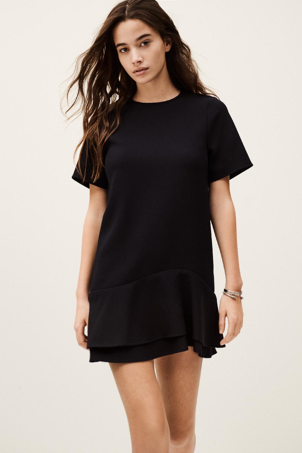 ba&sh Robe à Godets Ilona Bleu Nuit