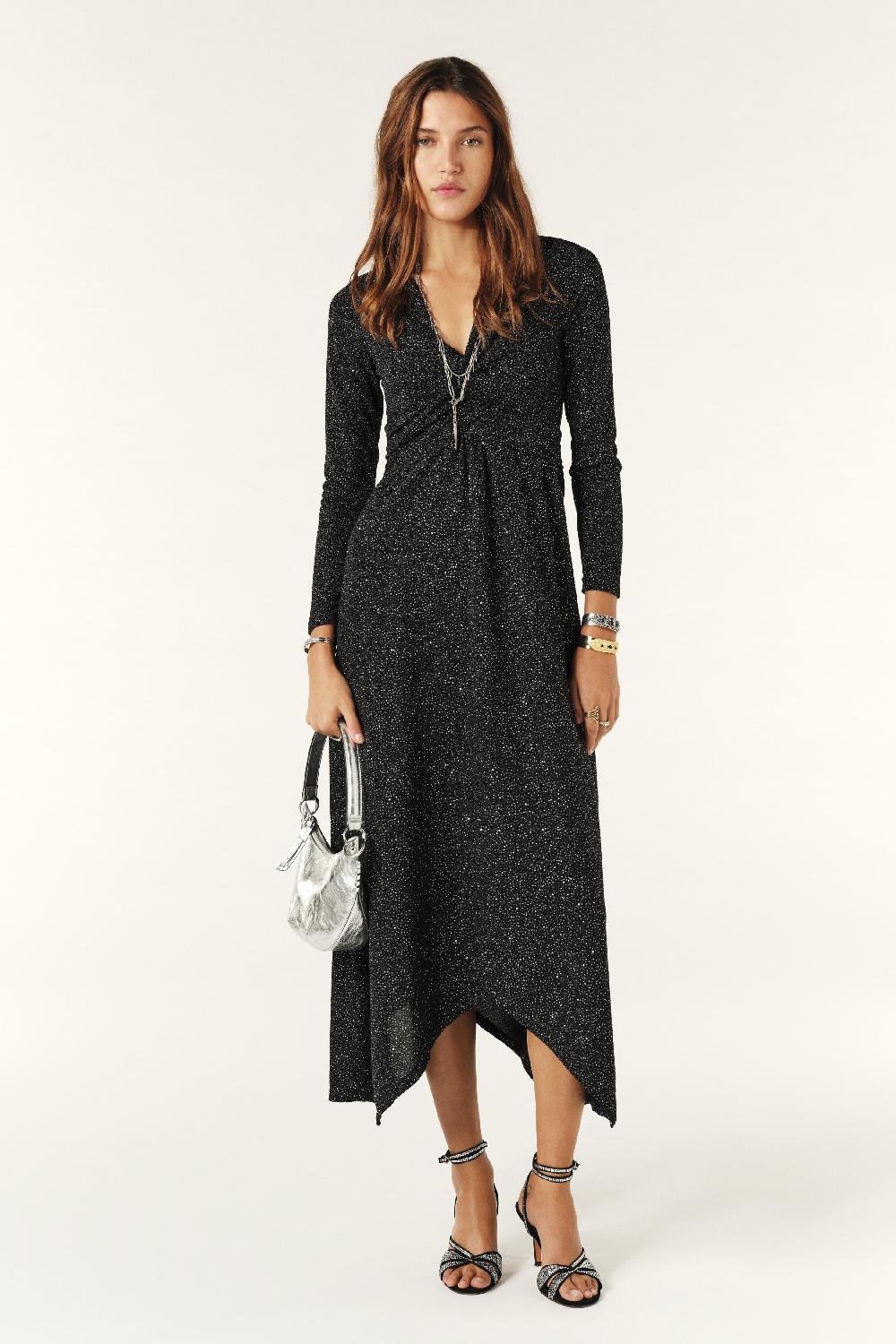 ba&sh Robe à Paillettes Brady Noir