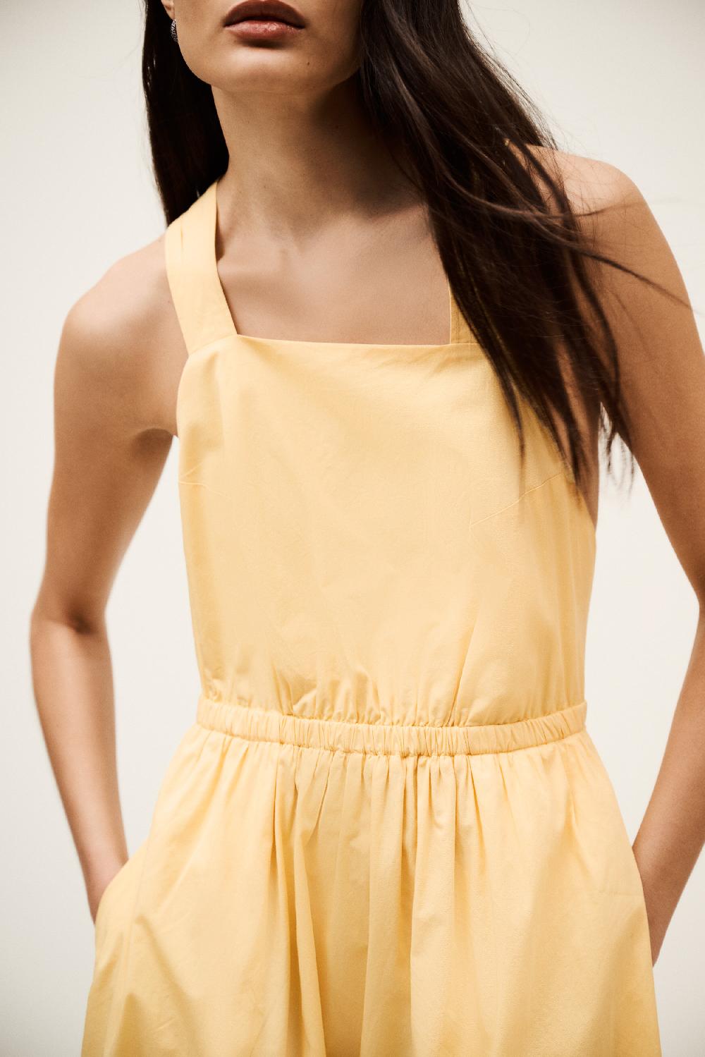 Ba&sh Robe Bretelles Larges Tali Jaune