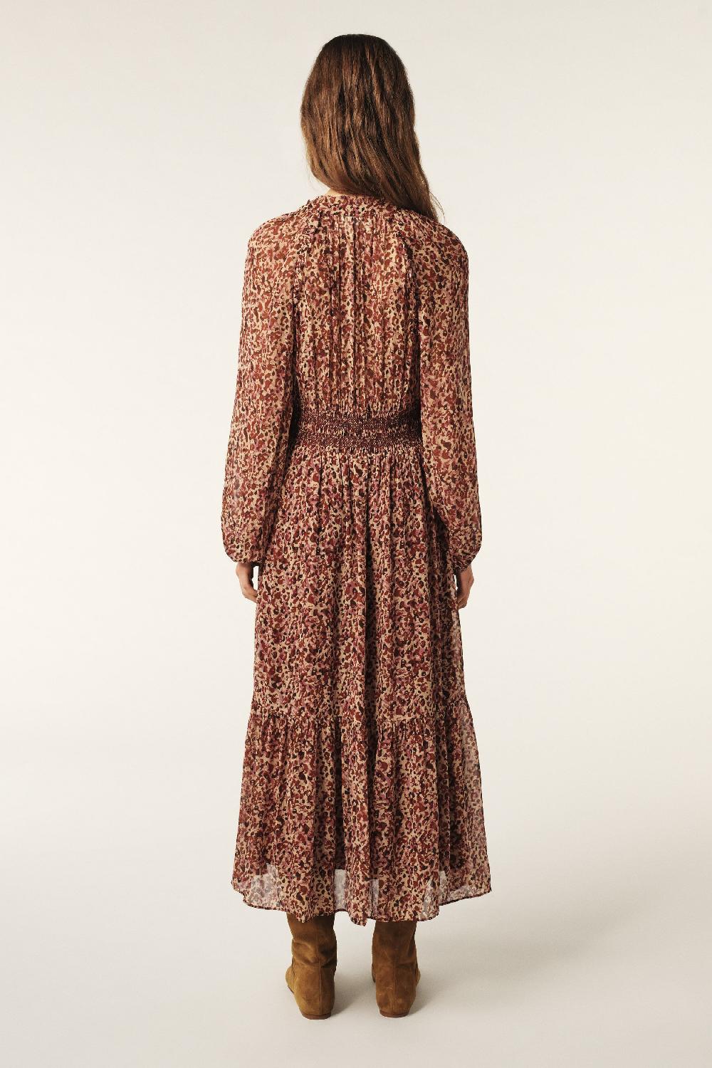 Ba&sh Robe Ceinture SmockéE Coraly Rose