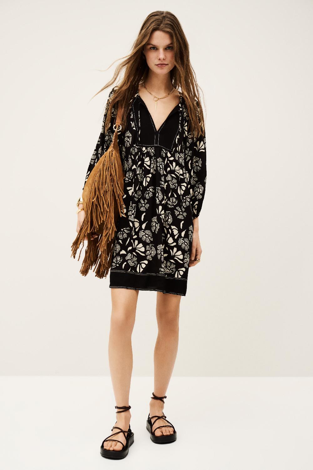 Ba&sh Robe Courte Amy Noir