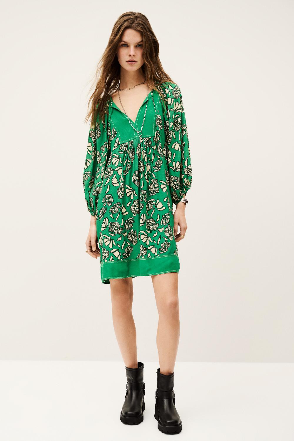 Ba&sh Robe Courte Amy Vert