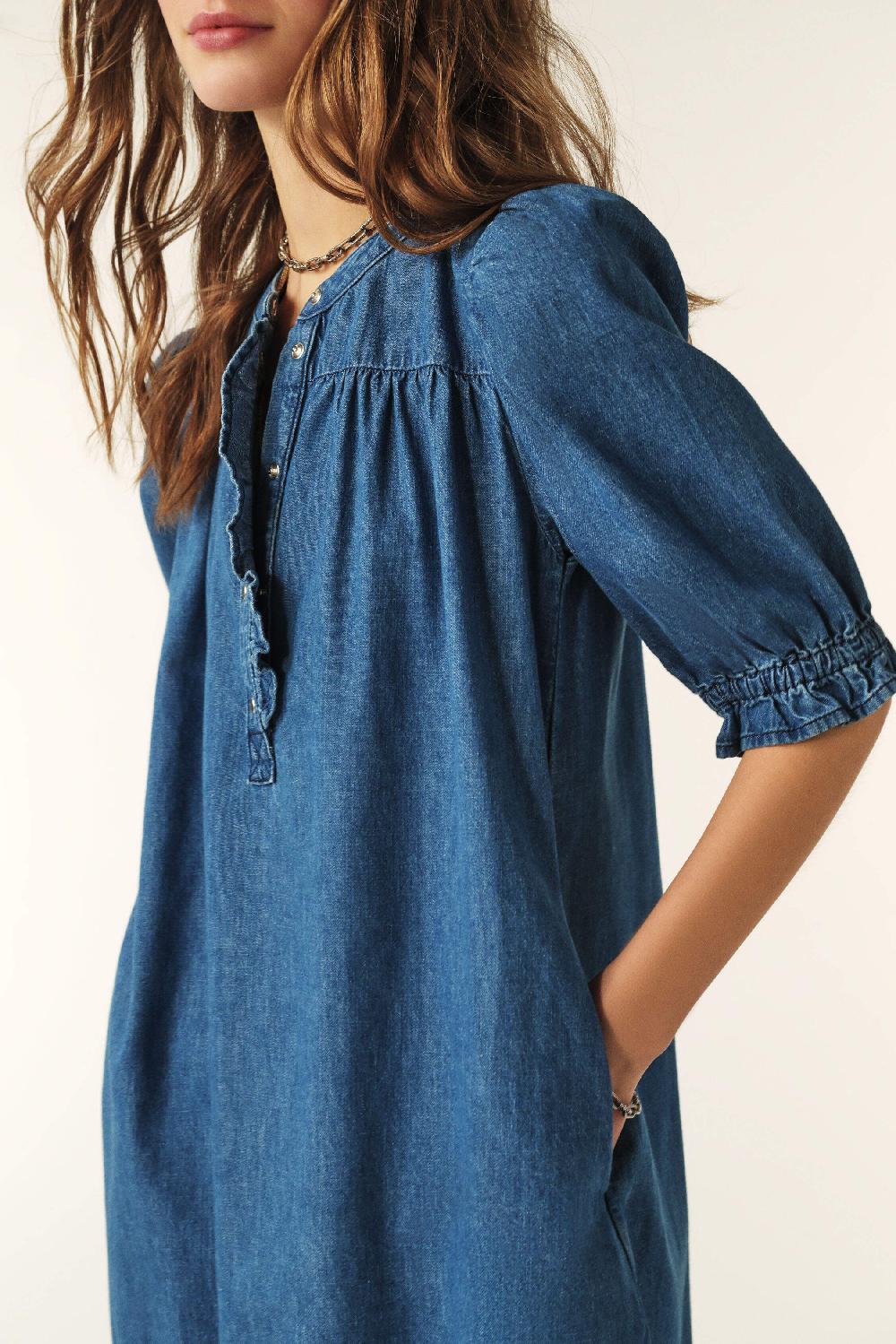 Ba&sh Robe Courte Denim Liconi Bleu